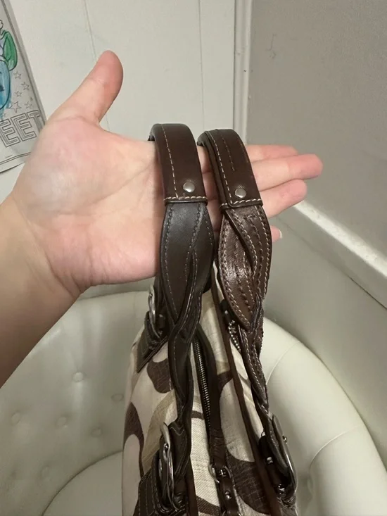 Coach Brown & Cream Patterned Tote Bag - Picture 5 of 9